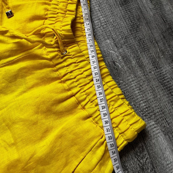 YELLOW SUMMER LINEN TROUSERS - Picture 4 of 10